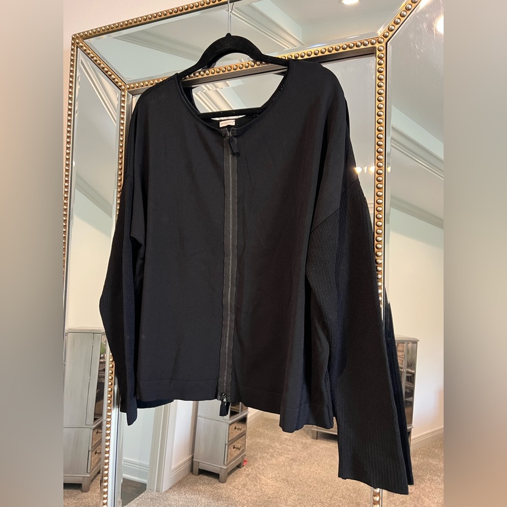 Annette Gortz black zip front sweater